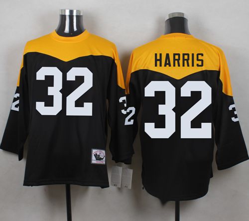 Mitchell And Ness 1967 Steelers #32 Franco Harris Black/Yelllow Throwback Men's Stitched NFL Jersey - Click Image to Close